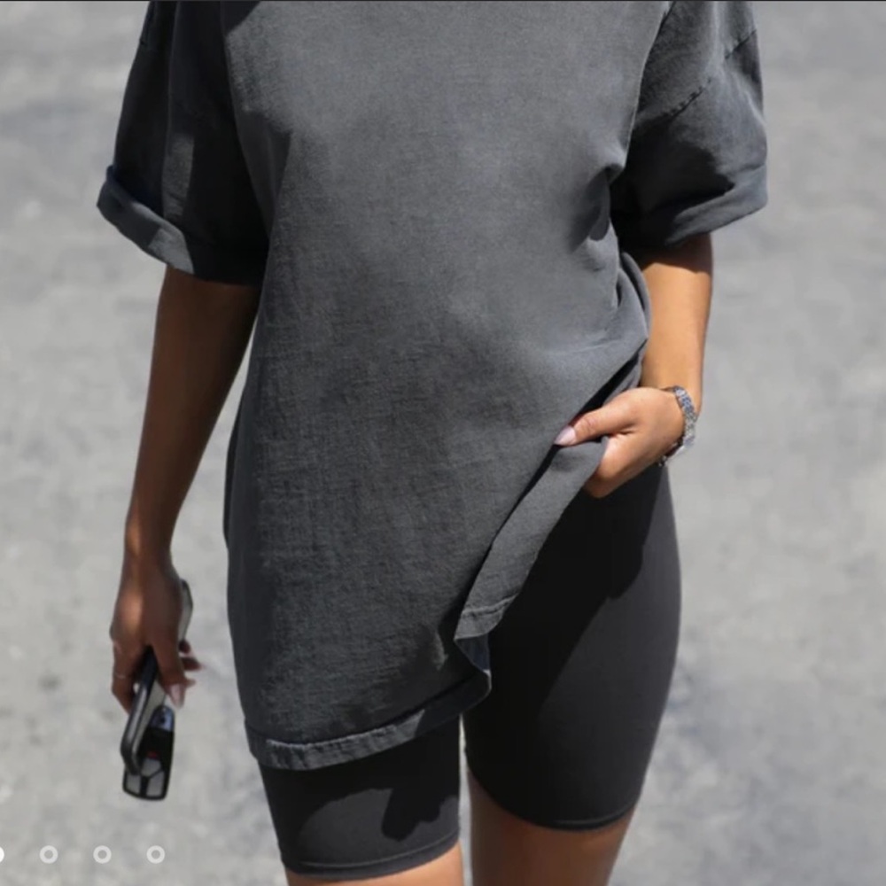 JOAH BROWN Oversized Vintage Tee Washed Black Baggy Boyfriend Slouchy m/l